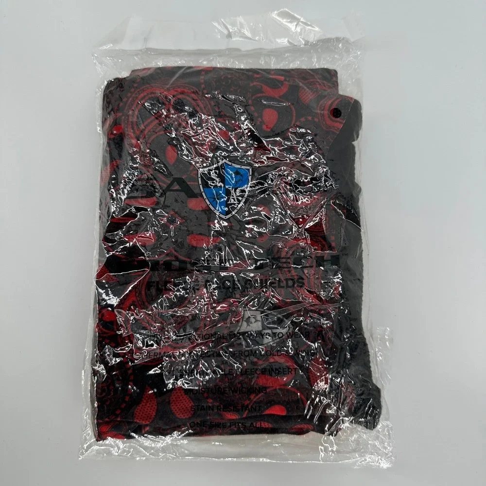 SA CO Frost Tech Fleece Face Shield Neck Gaiter Red Black Thermal One Size NEW!!